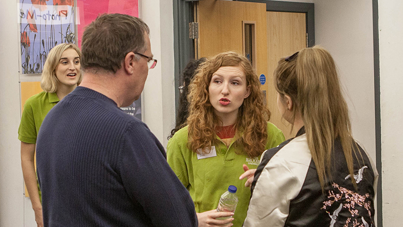 Applicants and parent or carer at Open Day